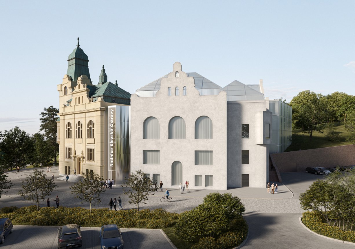 Návrh radnice ve Slezské Ostravě