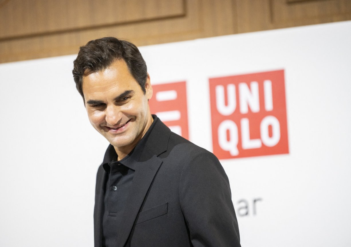 Hlavní tváří značky Uniqlo byl na pařížské prezentaci Roger Federer