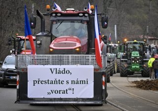 Zemědělci na protestu proti vládě