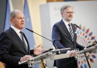 český premiér Petr Fiala (ODS) a německý kancléř Olaf Scholz