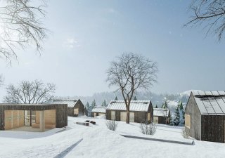 z vyřazených lodních kontejnerů, které měly skončit ve šrotu, vyrůstá uprostřed CHKO Jeseníky apartmánový resort Andělská Hora.