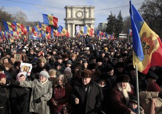 Protivládní protesty v Moldávii v lednu roku 2016