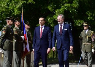 Český premiér Petr Fiala a polský premiér Mateusz Morawiecki