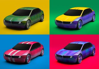 BMW na veletrhu CES v Las Vegas v lednu 2023 představilo auto měnící barvu na přání řidiče.