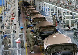 Čínská továrna automobilky Geely v provincii Če-ťiang na jihovýchodě Číny.