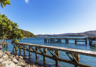 Zátoka Shelly Bay u metropole Wellington na Novém Zélandu