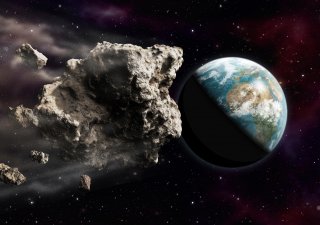 Asteroid a planeta Země, ilustrační foto