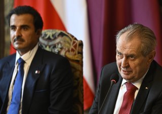 Miloš Zeman a emír Tamím bin Hamad Ál Thání