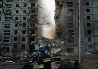 Dům v ukrajinském Záporoží zničný 9. října 2022 ruským bombardováním.