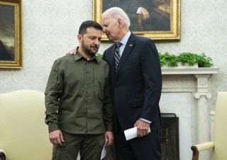 Ukrajinský prezident Volodymyr Zelenskyj a prezident USA Joe Biden