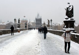 sníh v Praze