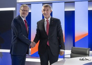 Premiér Petr Fiala a šéf ANO Andrej Babiš