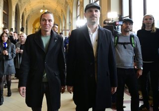 Zleva Ivan Bartoš a předseda Pirátů Zdeněk Hřib