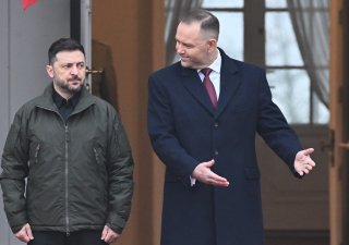 Ukrajinský prezident Volodymyr Zelenskyj a polský prezident Karol Nawrocki