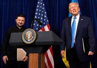 Ukrajinský prezident Volodymyr Zelenskyj a americký prezident Donald Trump