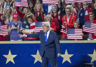 Americký prezident Donald Trump na meetingu republikánů