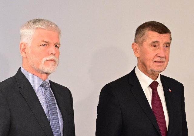 Prezident ČR Petr Pavel a premiér Andrej Babiš