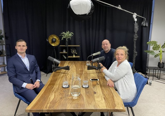 Natáčení podcastu s Jiřím Vančurou.