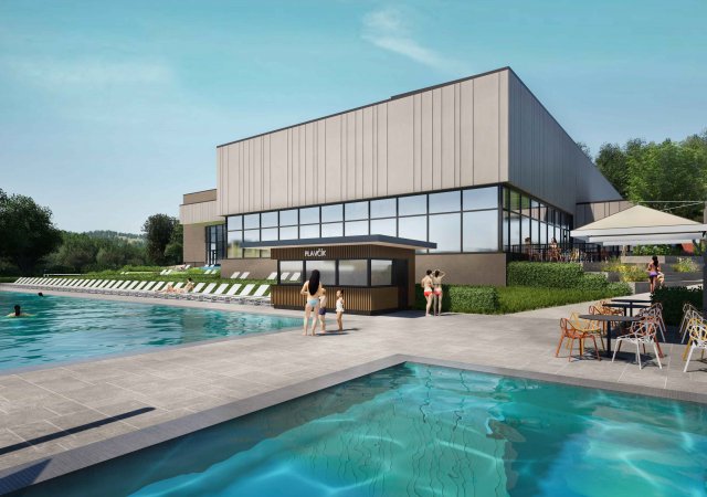 Český Krumlov bude stavět třípatrové aquacentrum s venkovním areálem