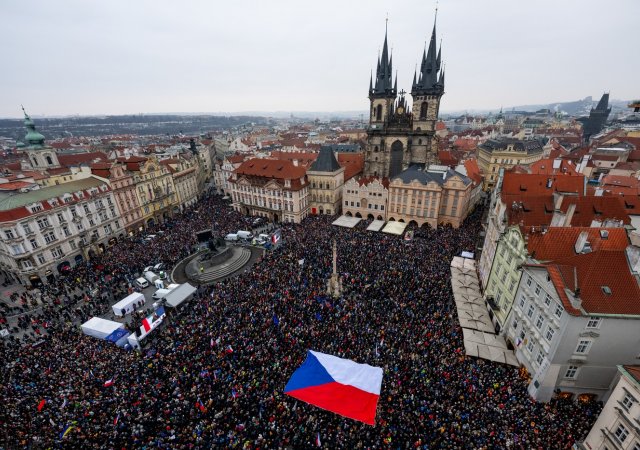 Demonstrace Milionu chvilek pro demokracii na podporu prezidenta Petra Pavla