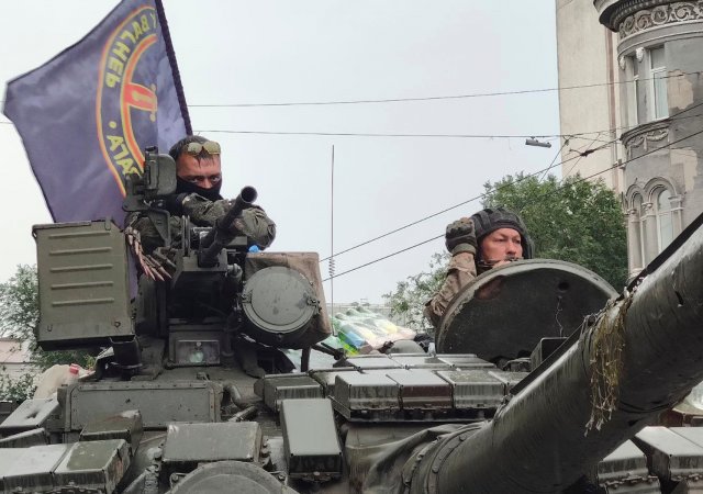 Wagnerova skupina v době, kdy mířila směrem na Moskvu