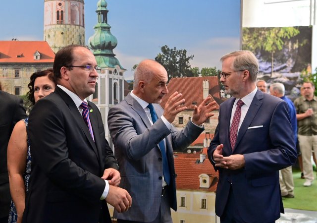 Marek Výborný, ministr zemědělství, Martin Kuba, hejtman, Petr Fiala, premiér, politik, Země živitelka 2023, mezinárodní agrosalon