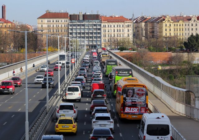 Dopravní zácpa v Praze