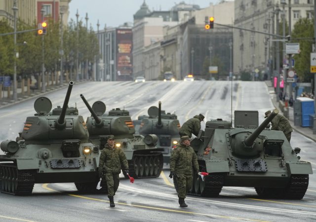 V Moskvě probíhá nácvik na vojenskou přehlídku ke Dni vítězství