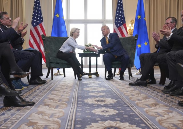 Šéfka Evropské komise Ursula von der Leyen a americký prezident Donald Trump