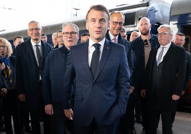 Emmanuel Macron, Keir Starmer, Friedrich Merz