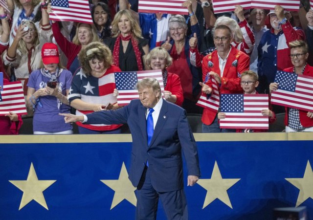 Americký prezident Donald Trump na meetingu republikánů