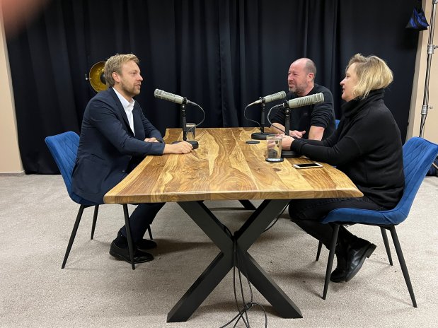 Natáčení podcastu s šéfem komerčním výstavby Penta Real Estate Pavlem Streblovem.