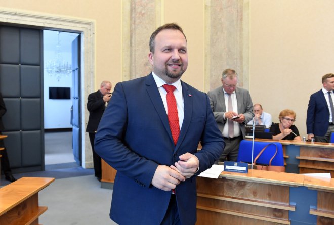 Ministr práce a sociálních věcí Marian Jurečka po jednání vlády.