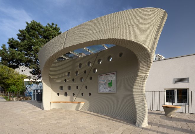 Autobusová zastávka v Bratislavě vznikla pomocí 3D tisku