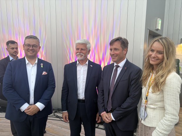 Zleva: zleva: Ondřej Soška, Generální komisař Českého pavilonu; Petr Pavel, prezident ČR; Bert Hesselink, Group Client Relationship Director CTP; Šárka Šachl, Marketing Manager CTP ČR.