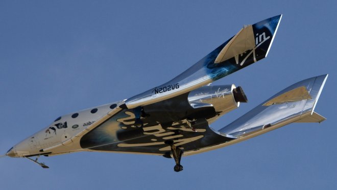 Vesmírná loď společnosti Virgin Galactic britského miliardáře Richarda Bransona.