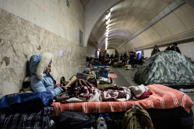 Metro v Kyjevě slouží obyvatelům města jako nouzový kryt