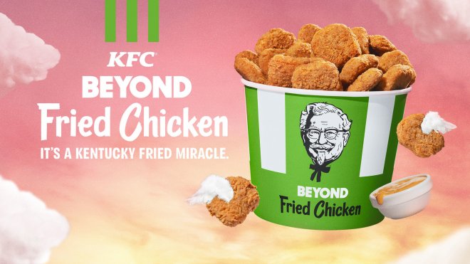 Takhle vypadá spolupráce KFC a společnosti Beyond Meat na nabídce kuřete vyrobeného na rostlinné bázi.