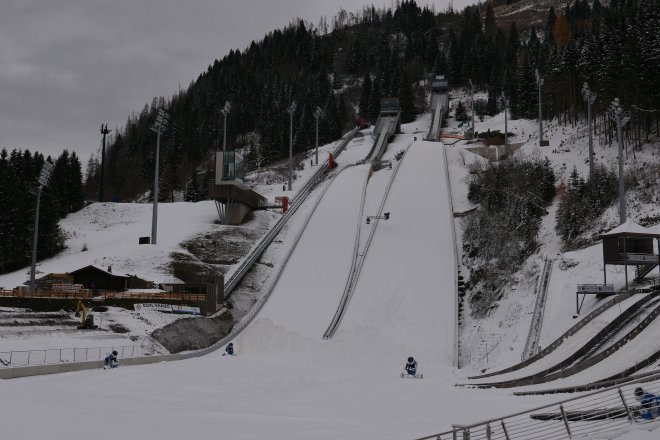 Olympijské skokanské můstky v Dolomitech procázejí rekonstrukcí