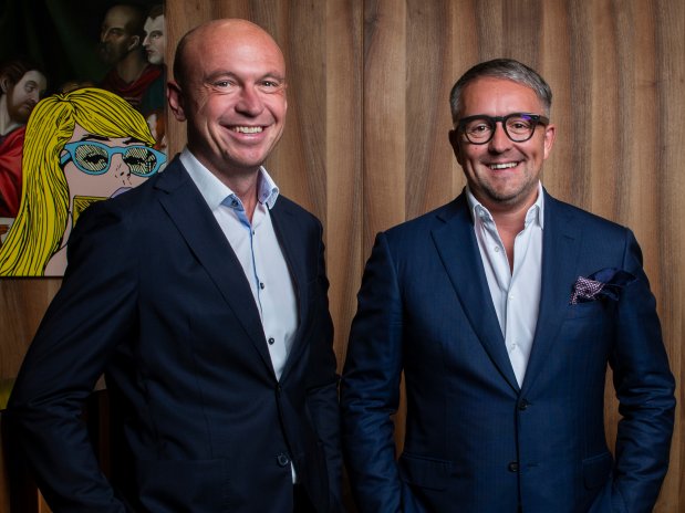 Majoritní akcionář DRFG Investment Group David Rusňák (vpravo) a druhý z hlavních akcionářů Roman Řezníček (vlevo)