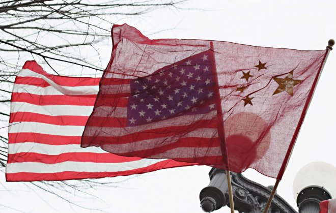 vlajka USA a Číny