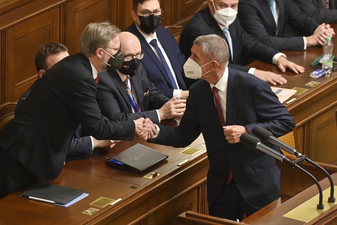 gratulace Andreje Babiše Petrovi Fialovi po vyslovené důvěry vládě