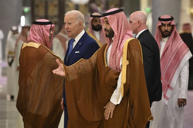prezident USA Joe Biden a Saúdský korunní princ Salmán