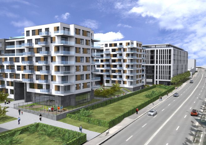 Chystaný projekt developera UDI Group v blízkosti Smíchovského nádraží v Praze 5.