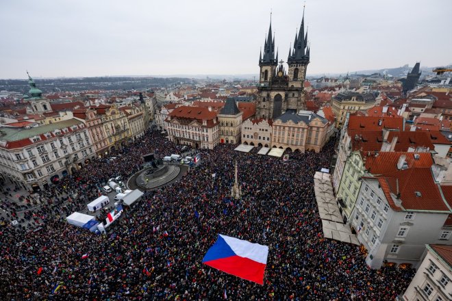 Demonstrace Milionu chvilek pro demokracii na podporu prezidenta Petra Pavla