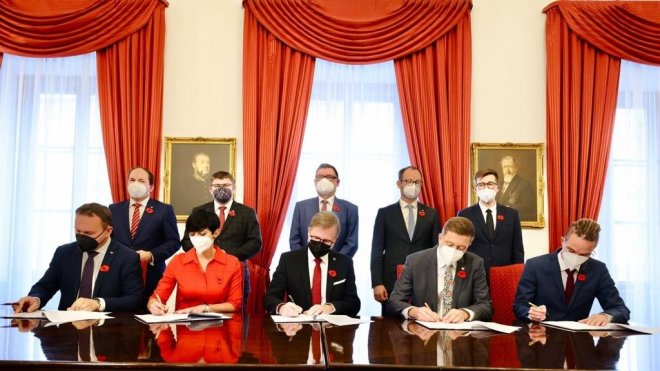 Podpis dohody o vládní koalici