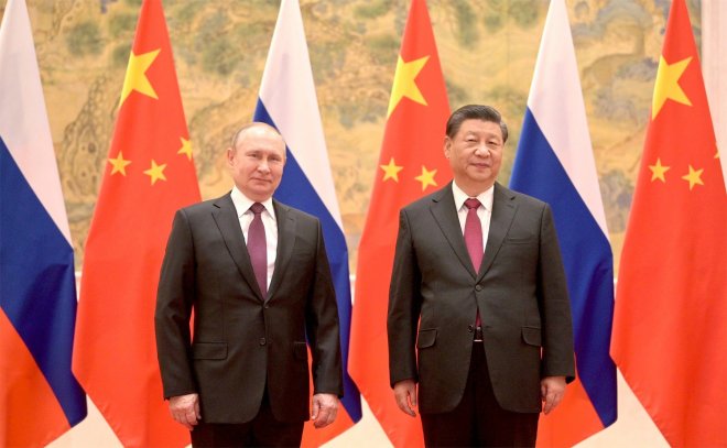 Si Ťin-pching a Vladimir Putin na archivním snímku z února 2022, ještě před ruskou invazí na Ukrajinu.
