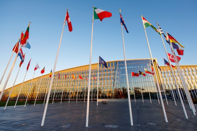 Centrála NATO v Bruselu na snímku z 16. listopadu 2022.