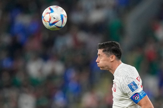 Polský hvězdný útočník Robert Lewandowski na MS v Kataru.