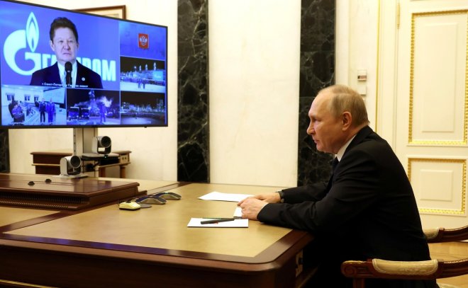 Vladimir Putin jedná se zástupci Gazpromu